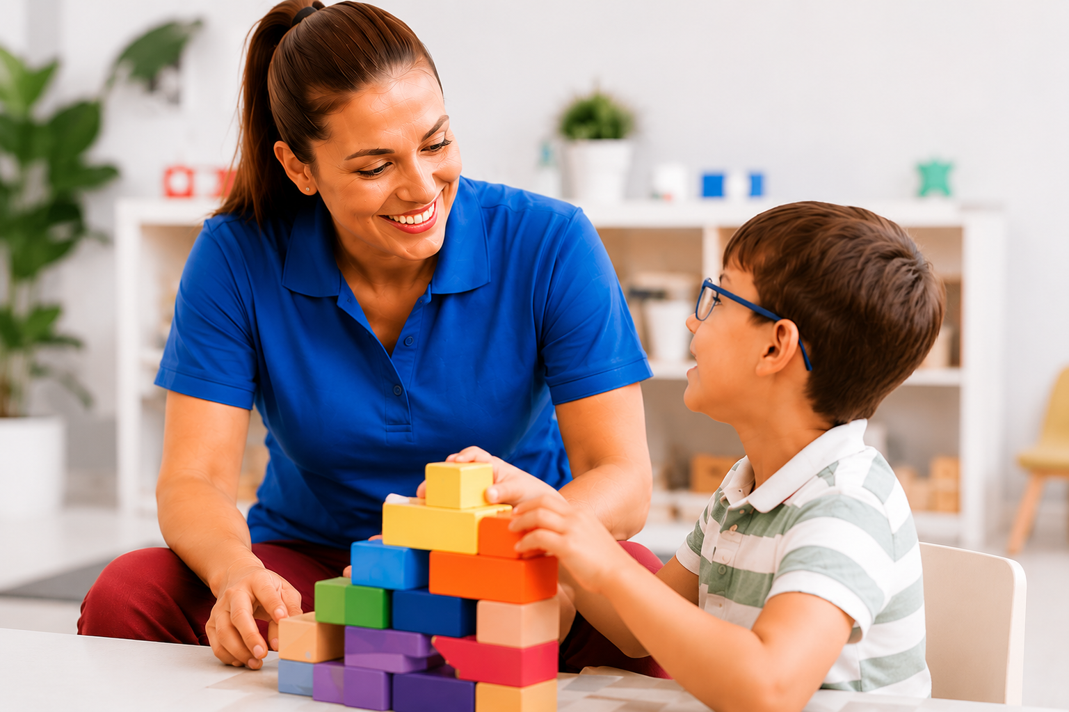 BehaviorTherapist&BoyPlayingBlocks